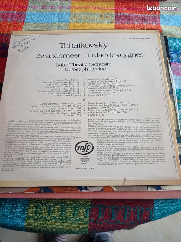 Vinyle 33 t le lac des cygnes Tchaïkovsky mfp (image 2)
