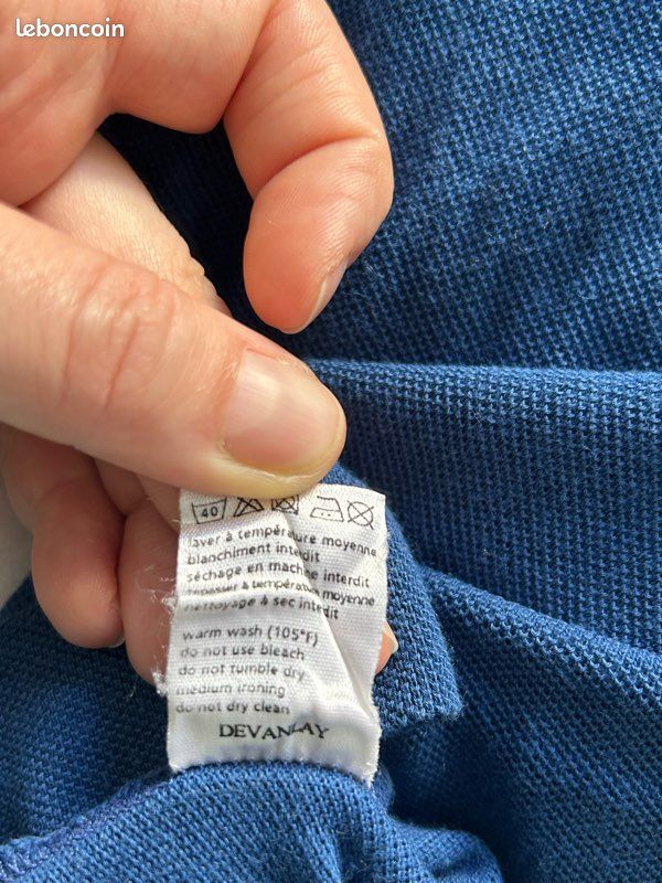 Polo bleu foncé manches courtes 100% coton Taille 5/XXL 46 Lacoste (image 12)