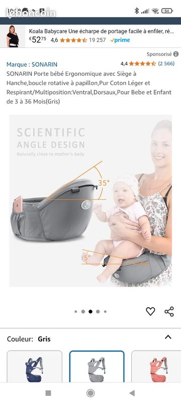 Porte bébé ergonomique Aeibao de à 36 mois Équipement bébé
