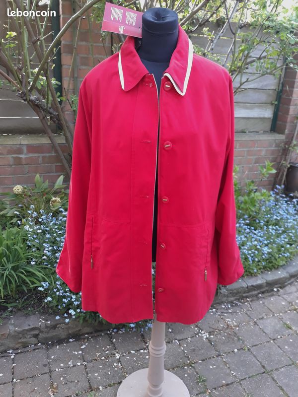 Parka Imper Blouson Caban DAXON Les ESSENTIELS Rouge Taille 50 Neuf (image 1)