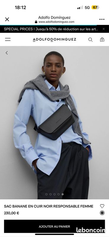 Sac en cuir neuf Adolfo Dominguez (image 1)