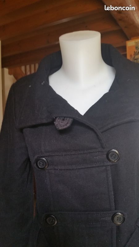 Manteau noir t 36 cache cache (image 2)