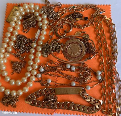 Lot De Bijoux Anciens Et Fantaisie Dorés - Vintage, Peut-être Plaqué Or 18k - Rare