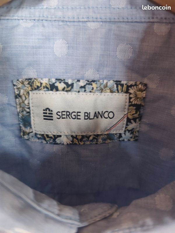 Chemise Serge Bleu Marron Rayée - 100% Coton, Taille XL, Très Bon état