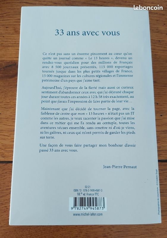 Livre Grand Format Jean-Pierre PERNAUT "33 ans avec vous " (image 2)