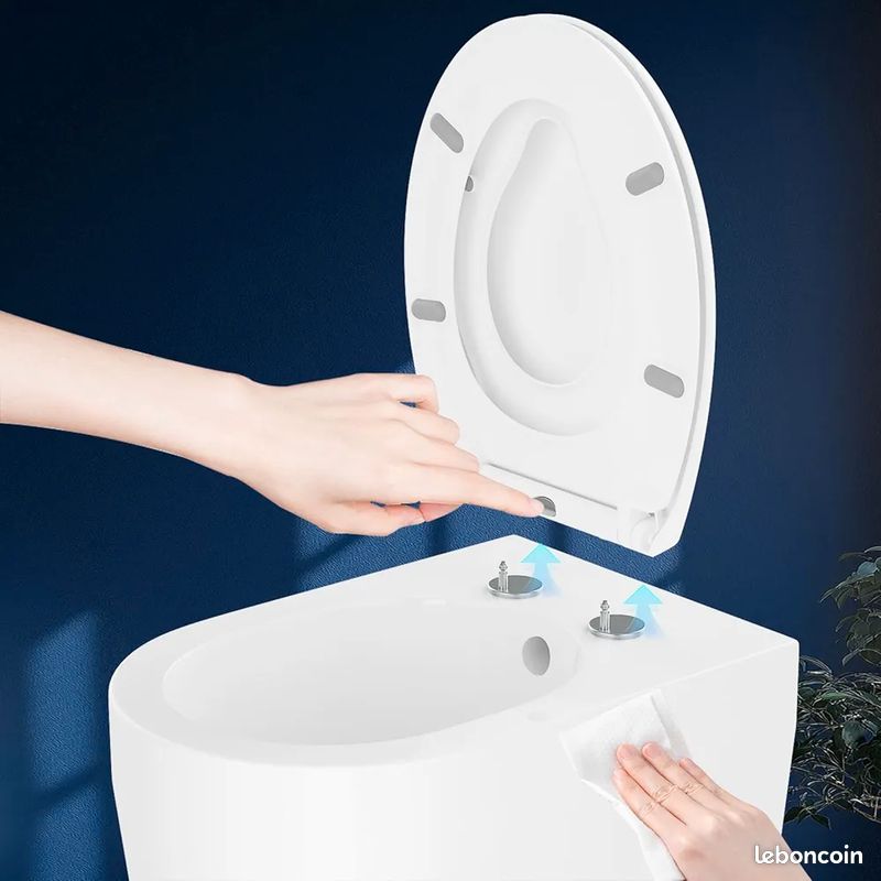 Abattant WC Avec Abaisseur Automatique – Fanmitrk – Ovale – Blanc Plume – Duroplast