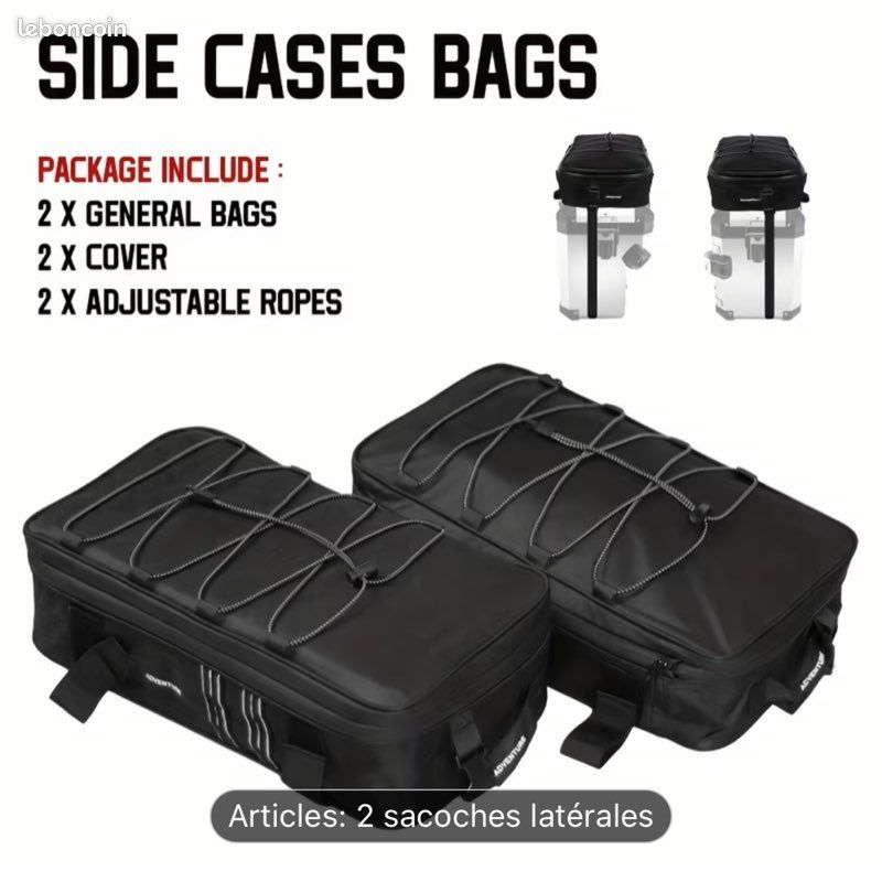 EXAOMBLE Paire Sacoches Latérales Étanches Universelles – Rangement Outils, Installation Facile Voiture Moto Vélo