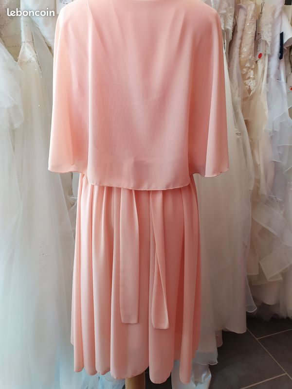 Robe Courte WestLoop Saumon Taille XL - Tricot, Coupe A-line, Sans Manches