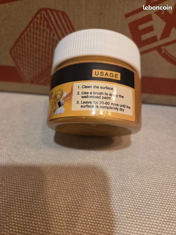 Peinture acrylique métallique dorée Vgseba (100 ml) Neuve (image 4)