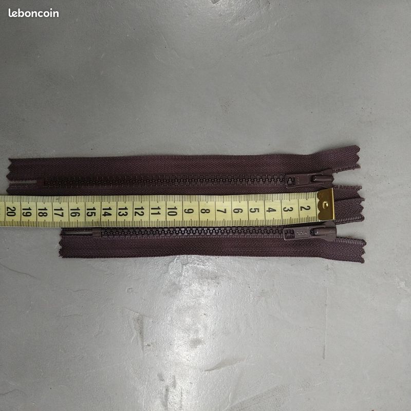 Lot 2 fermetures éclair marron foncé 18 et 14 cm (image 10)