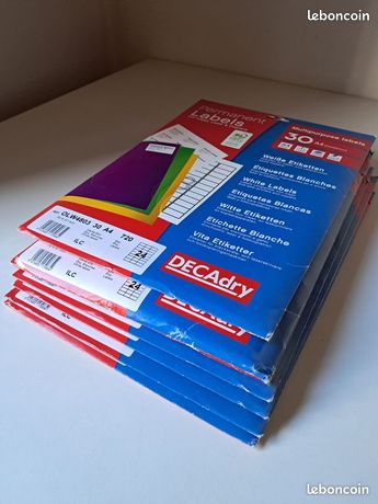 720 étiquettes blanches auto adhésives 70x 37 cm pour imprimante