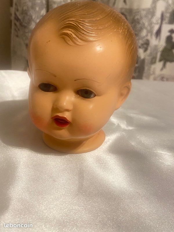 Ancienne Petite Tete De Poupee Raynal Yeux Dormeurs Riboulants