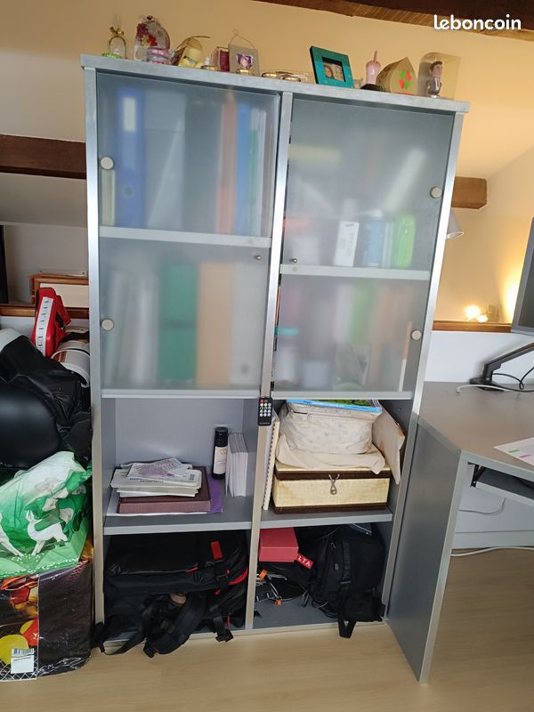 Chambre Gauthier lit, meubles et bureau gris/vert (image 4)