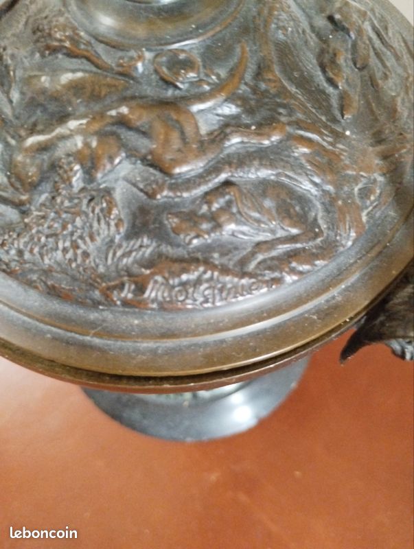Paire de cassolettes bronze jules moigniez (image 3)