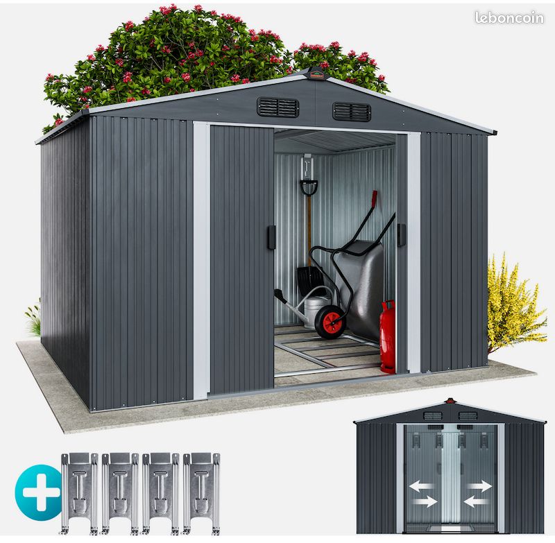 Abri de jardin métal - 5m² – 260x205x180cm - cabane de jardin – cabanon - Livraison gratuite en Europe (4 à 8 jours) ⭐⭐⭐ (image 1)