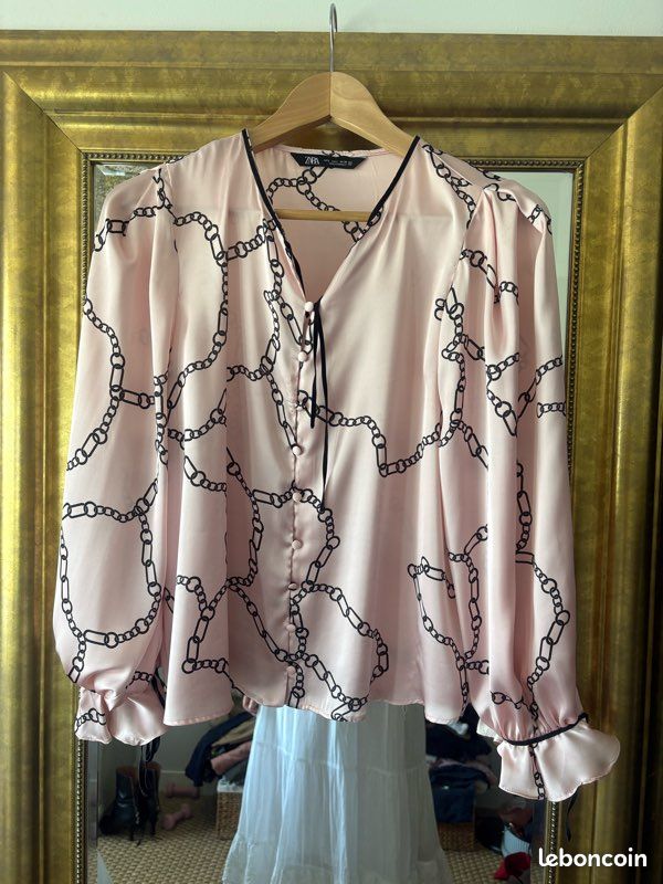 Chemisier Zara rose femme L (image 1)