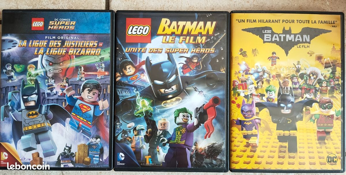 3 DVD Lego Thème Super Héros : Batman, Ligue des justiciers et Bizarro (image 1)