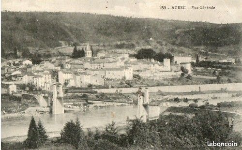 CPA 43 - AUREC N°459 VUE GENERALE, le pont, beau cliché RARE (image 1)