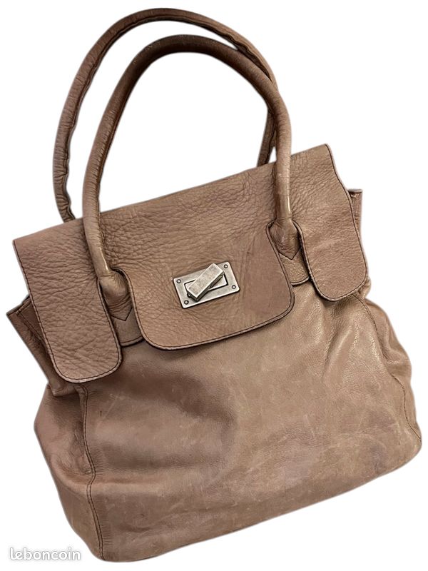 Petit Sac Bandoulière En Cuir De Vachette Effet Cobra Camel ARIDZA BROSS - Neuf Avec étiquettes