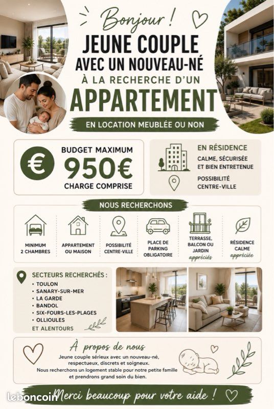 Appartement 4 pièces 50 m² · à Toulon · 50 m² · 950 €