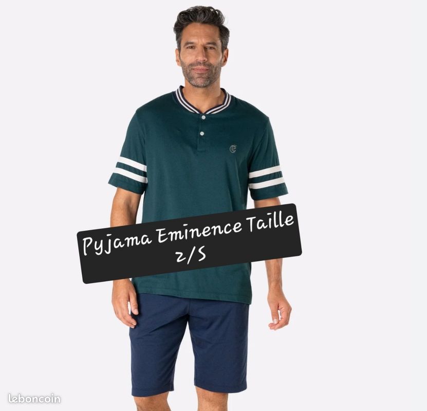 Pijamas Homme Ete Pyjama Homme Été Uniexcosm - Short Et Haut Manches Courtes En Coton Polyester Pyjama