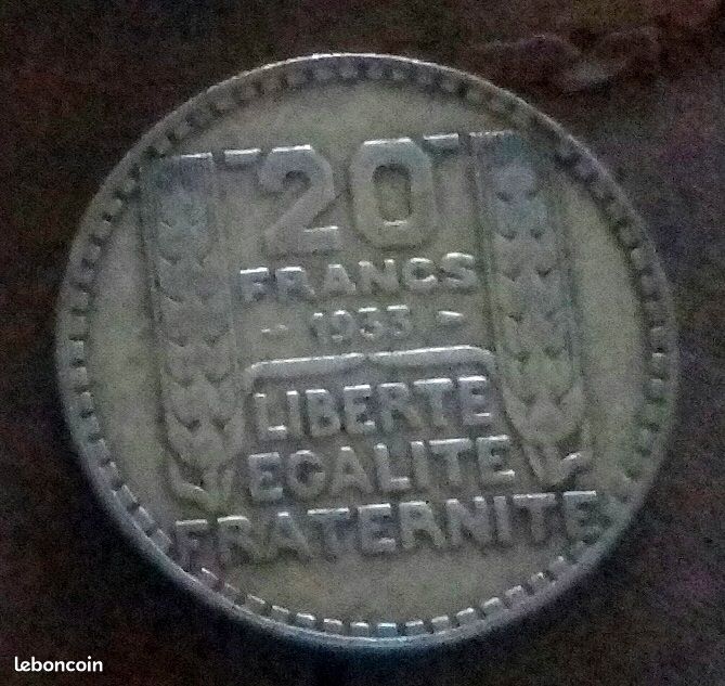 20 francs Turin argent 1933 (image 1)