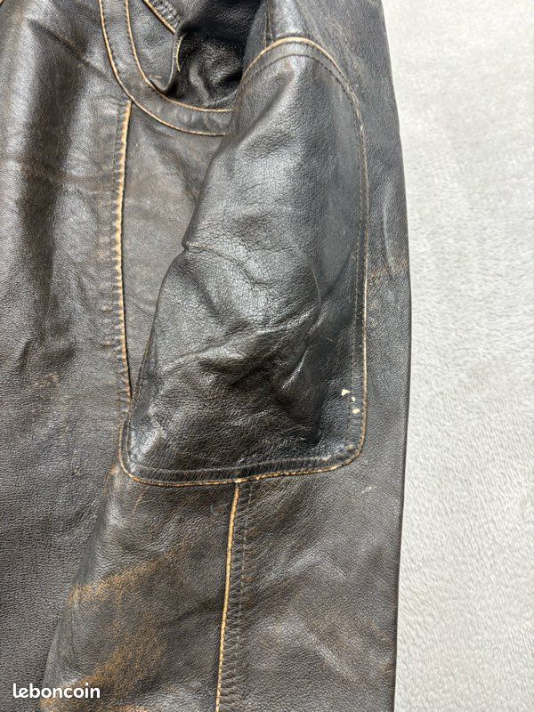 Veste en cuir véritable Wilsons Leather doublée sherpa – Taille L (image 14)