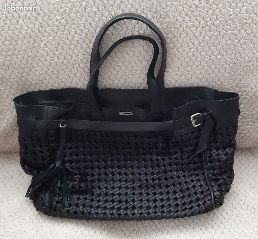 Très beau sac IKKS cuir noir Accessoires Bagagerie