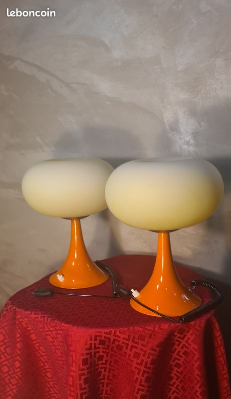 Paire Lampe De Table Prisma Champignon 1975 a 80, Ufo A Space 30x22 (image 3)