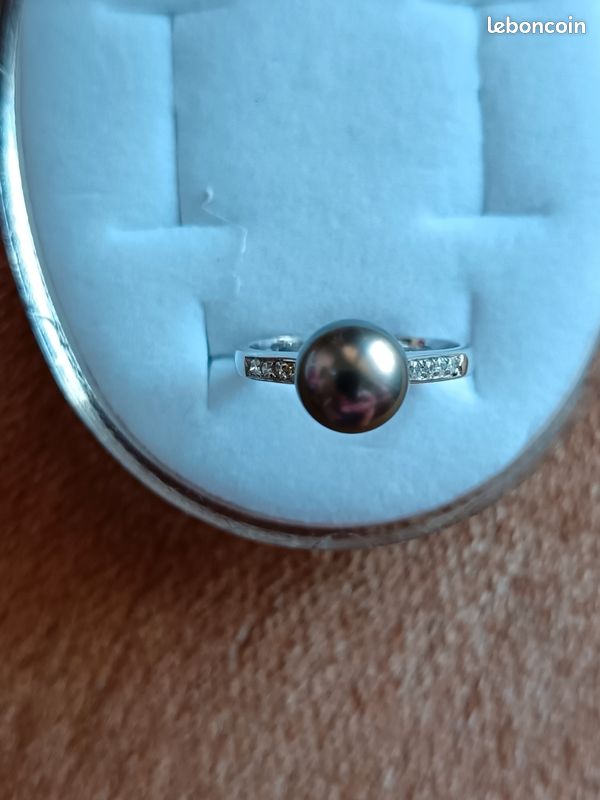 Bague or 18 karat perle tahiti diamants (image 4)