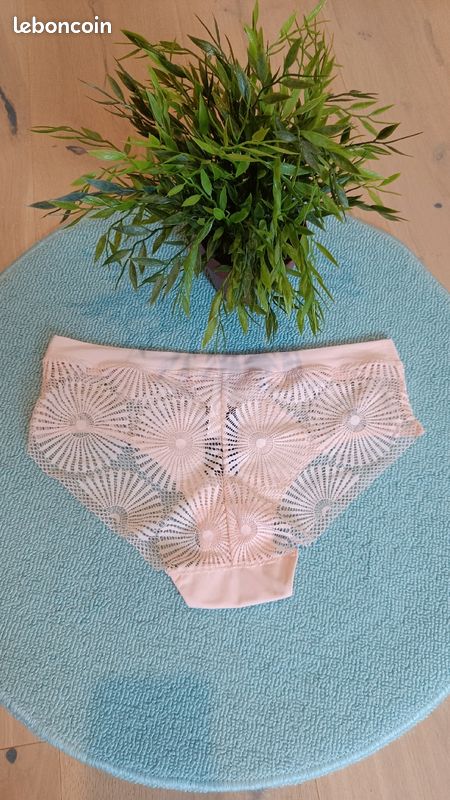 Magnifique culotte dentelle beige rosé femme 38 🌺 ETAM 🌺 Neuve (image 6)