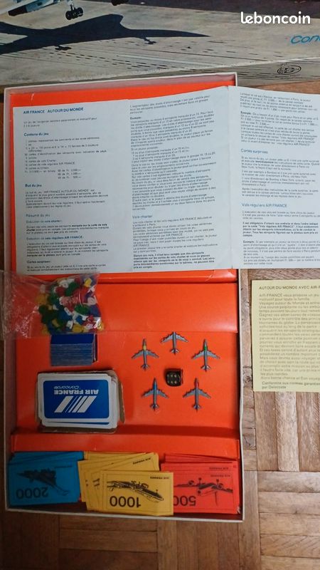 Jeu De Société Vintage – Voyage Autour Du Monde Avec Air France – 1975 – Complet
