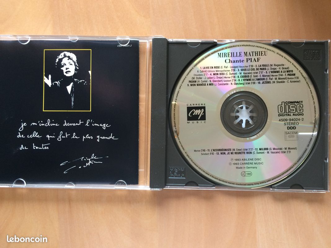 CD Mireille MATHIEU chante PIAF (image 3)