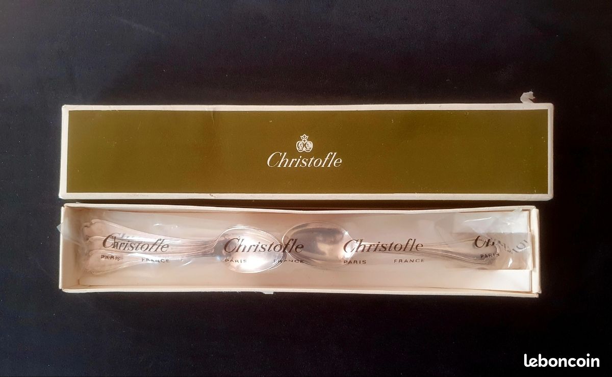 Christofle Alfenide 12 Cuillères à Moka modèle Pompadour - Métal Doré