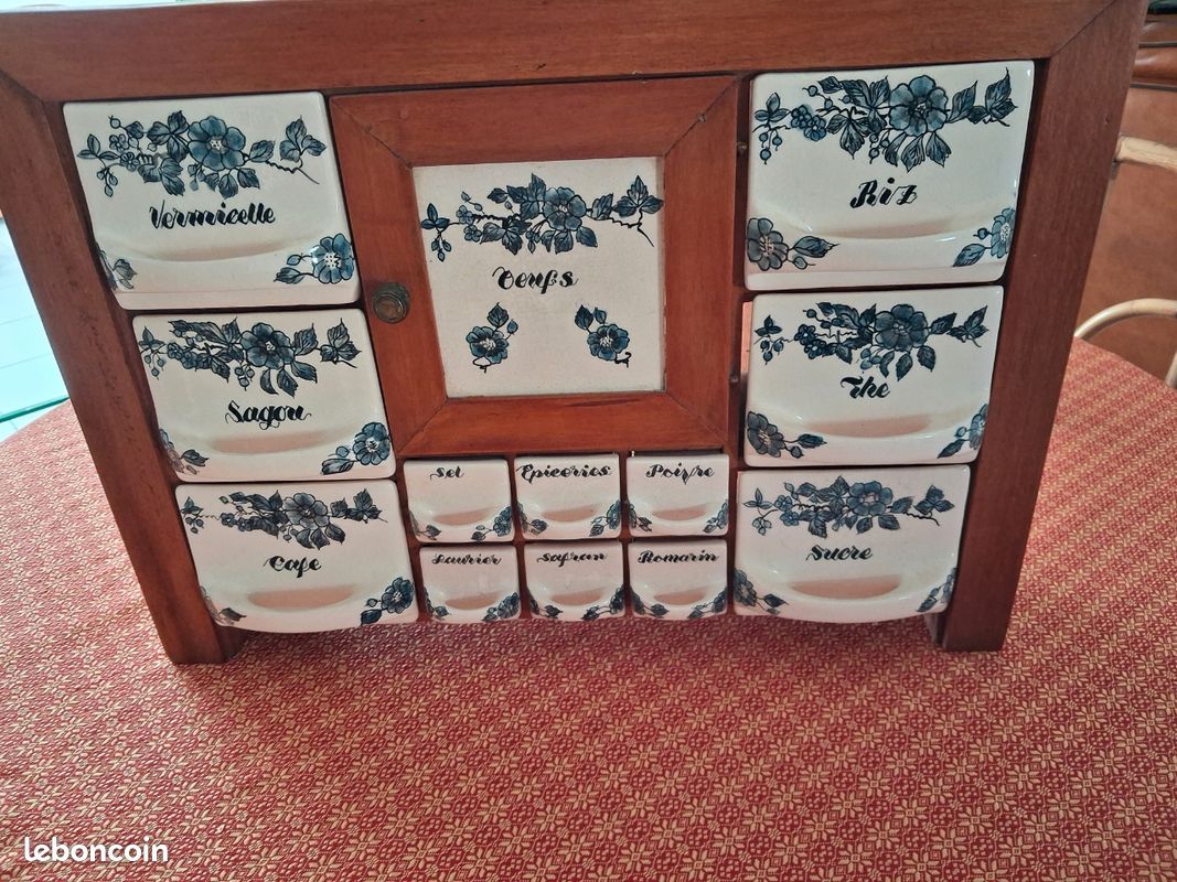 Étagère à épices Tupperware Vintage – Bois – Porte-épices Ancien