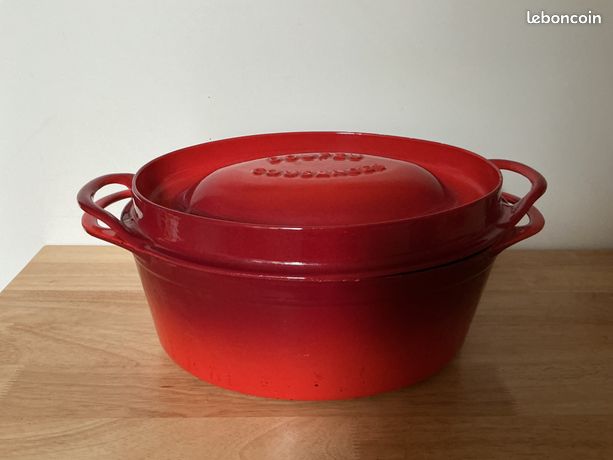 Casserole Le Creuset En Fonte Orange, Avec Couvercle – Occasion Bon état