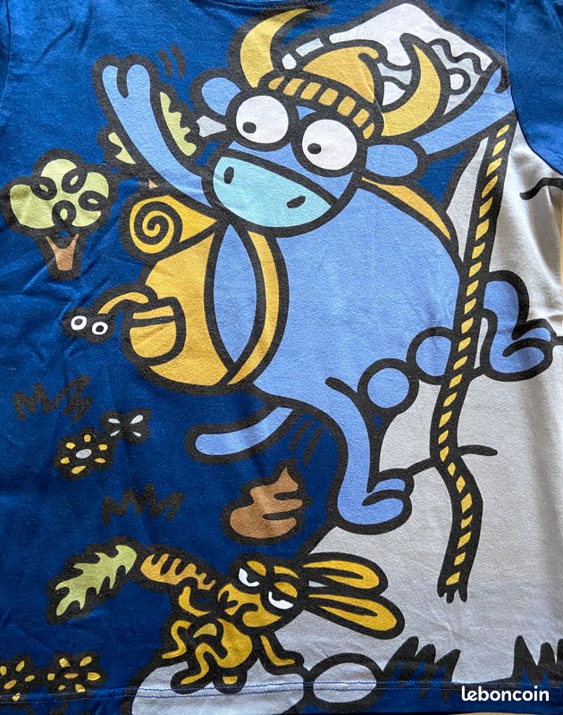 T-shirt Kukuxumusu 8-9 Ans – Manches Courtes Jaune – Occasion Très Bon état – Mixte