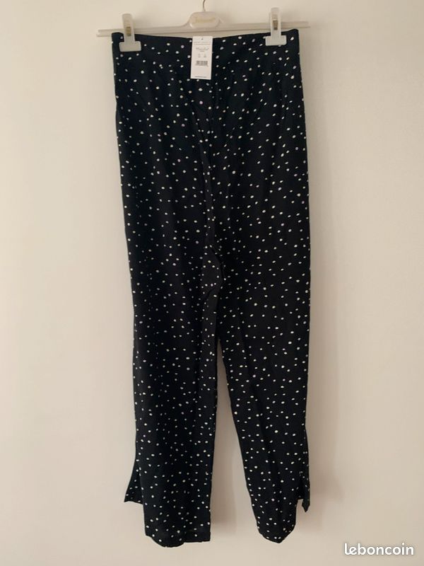 Pantalon a pois et jambe large taille 40 (image 4)