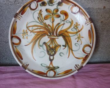 Bouteille En Faïence De Quimper - Collection Keräluc Par Toulhoat, Pièce Artisanale Française