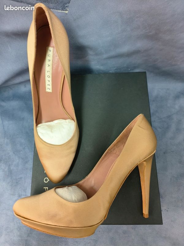 Pura Lopez Chaussures Dorees Talon Pura Lopez Talon Doree Aquira