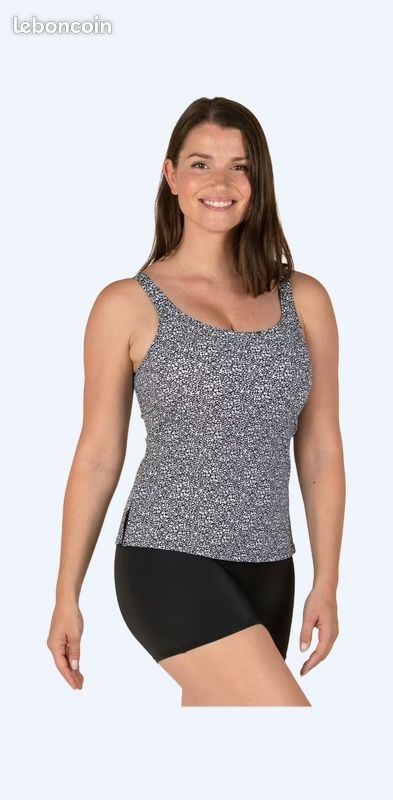 Maillot de bain 1 pièce tankini shorty (image 1)