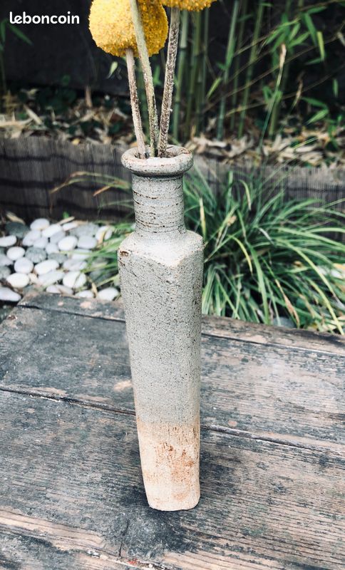 Vase en grès chamotté vintage 1970 (image 3)