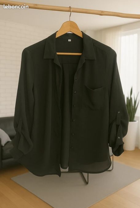 Chemise Mim femme noire coupe classique fluide confortable tendance (image 1)