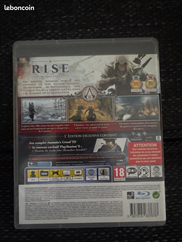Jeu Assassin's Creed III PS3 - Avec Notice, Occasion En Bon état