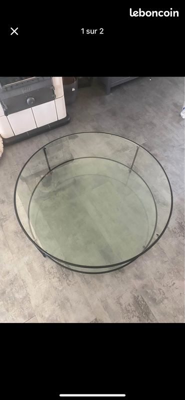 Table basse ronde en verre (image 2)
