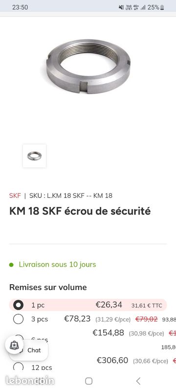 Skf km 18 écrou de sécurité neuf (image 2)