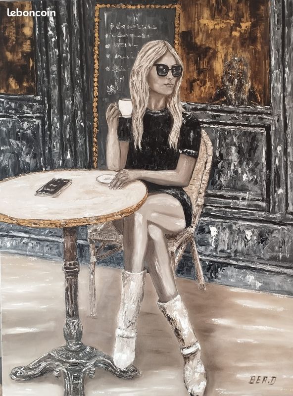 Toile à l'huile peinte à la main (image 1)