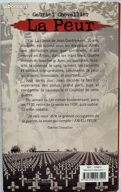 LIVRE] La peur de Gabriel Chevallier - La Fauve