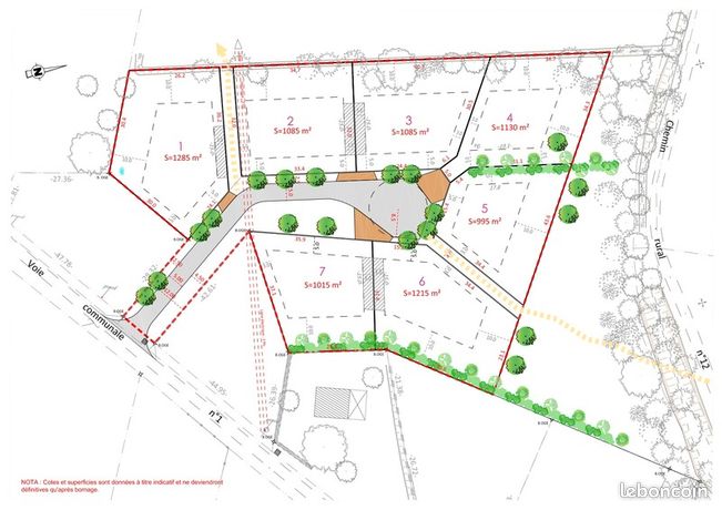 Terrain 1 215 m² Brouqueyran