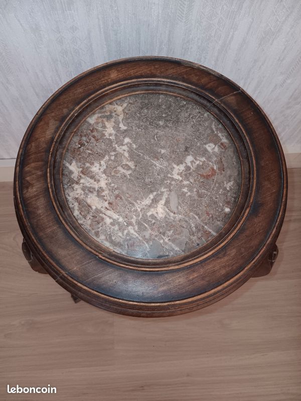 Guéridon rond Bois/Marbre (image 3)